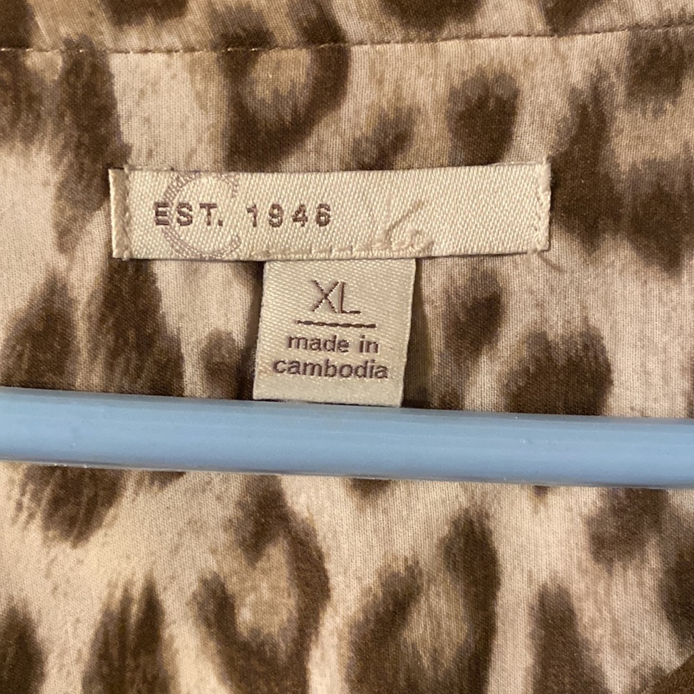 C Est 1946 Leopard Print Tank With Sheer Cover Xl - image 2